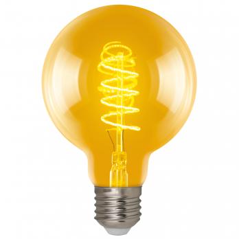 LED-G95-4W-GOLDEN-E27-CW GLV21GO Лампа светодиодная Vintage. Форма шар. золотистая колба. Cпиральная нить. Картон. ТМ Uniel