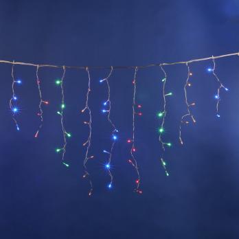 ULD-B3010-200-DTA MULTI IP20 Бахрома светодиодная с контроллером. 3 м. 200 светодиодов. Разноцветный свет. Провод прозрачный. TM Uniel.