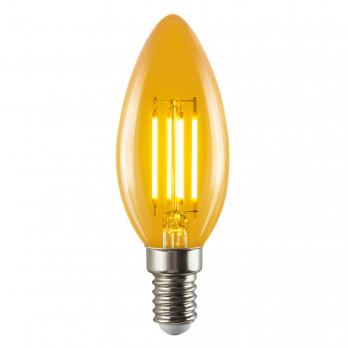 LED-C35-5W-GOLDEN-E14 GLV21GO Лампа светодиодная Vintage. Форма свеча. золотистая колба. Картон. ТМ Uniel