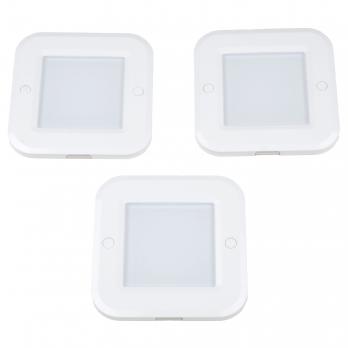 ULM-F41-6W-4200K-DIM SENSOR IP20 WHITE Светильник светодиодный накладной. ультратонкий с бесконтактным выключателем. набор из 3-х шт. Квадратный. 85х85х6.5мм. 255Lm. Белый. ТМ Uniel