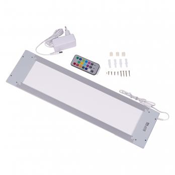 ULI-F42-7.5W-RGB-RC-DIM SENSOR IP20 SILVER  Панель линейная светодиодная ультратонкая. с бесконтактным выключателем. диммер. пульт ду. 460х120х11мм. 260Lm. Серебристый. ТМ Uniel