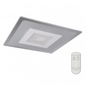 DLC-N501 38W GLASS-CLEAR Светильник светодиодный потолочный ТМ Fametto. серия Nimfea. 38 Вт. Диммируемый. Пульт ДУв-к. 3000К-4000К-6500К. Материал стекло; цвет прозрачный. 500х500мм.