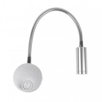 ULT-F21-3W-4000K IP20 SILVER Светильник светодиодный настенный гибкий для интерьерного освещения. 85-265В. Белый свет 4000К. Серебряный. TM Uniel