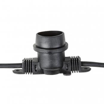 UDL-K110 40-E27-10M IP65 BLACK BELT-LIGHT Гирлянда Белт-лайт. 10 м + 1.5м сетевой шнур. 40 патронов E27. шаг 25см. Чёрная. TM Uniel.