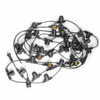 UDL-K111 80-E27-20M IP65 BLACK BELT-LIGHT Гирлянда Белт-Лайт. 20м + 1.5м сетевой шнур. 80 патронов E27. шаг 25см. Чёрная. TM Uniel.