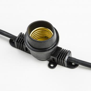 UDL-K120 200-E27-100M IP65 BLACK BELT-LIGHT Гирлянда Белт-лайт. 100 м + 1.5м сетевой шнур. 200 патронов E27. шаг 50см. Чёрная. TM Uniel.