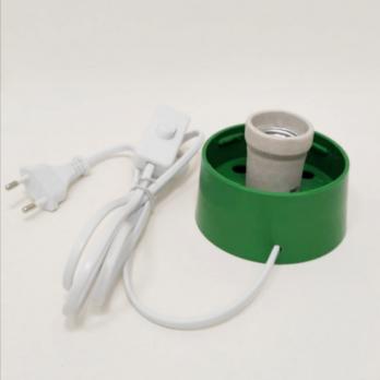 UFP-A01A-C10-170 GREEN-WHITE Основание под плафон. с цоколем Е27. сетевой шнур с вилкой и выключателем. 1.7м в-к. для декоративных светильников. Зеленый-белый.