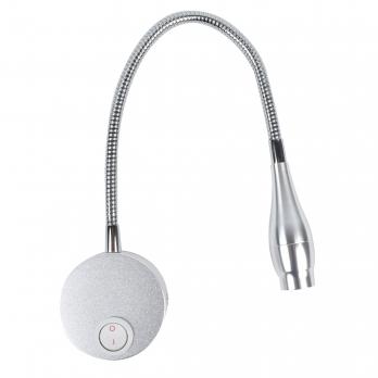 ULT-F22-3W-4000K IP20 SILVER Светильник светодиодный настенный гибкий для интерьерного освещения. 85-265В. Белый свет 4000К. Серебряный. TM Uniel