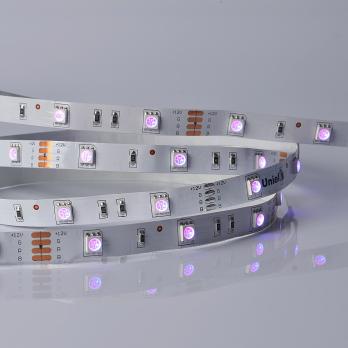 ULS-M22-5050-30LED-m-10mm-IP20-DC12V-7.2W-m-5M-RGB PROFI Гибкая светодиодная лента на самоклеящейся основе. Катушка 5м. в герметичной упаковке. RGB. ТМ Uniel.