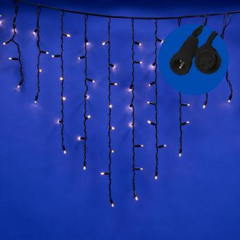 ULD-B3010-200-TBK WARM WHITE IP67 Бахрома светодиодная с эффектом мерцания. 3м. Соединяемая. 200 светодиодов. Теплый белый свет. Провод черный. TM Uniel.