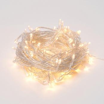 ULD-S1000-100-DTA WARM WHITE IP20 Гирлянда светодиодная. 10м. 100 светодиодов. Теплый белый свет. Провод прозрачный. ТМ Uniel