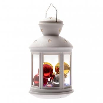 ULD-L1220-010-DTB-RGB WHITE Фонарь со светодиодной гирляндой внутри. на батарейке не в-к. 10 светодиодов. RGB свет. Режим мигания. Белый корпус. TM Uniel.
