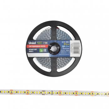 ULS-2835-180LED-m-10mm-IP20-DC24V-17W-m-5M-4000K Гибкая светодиодная лента на самоклеящейся основе. Катушка 5м. в герметичной упаковке. Белый свет4000К. ТМ Uniel
