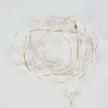 ULD-S1900-020-STB-2AA WARM WHITE IP20 STARS MINI Гирлянда светодиодная на батарейках 2AA не в-к. Звездочки мини. 1.9м. 20 светодиодов. Теплый белый свет. Провод прозрачный. TM Uniel