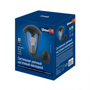 UUL-S80A 60W-E27 IP54 BLACK Светильник  уличный. под лампу Е27. Архитектурный накладной. Корпус черный. TM Uniel