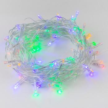 ULD-S1000-100-DTA MULTI IP20 Гирлянда светодиодная. 10м. 100 светодиодов. Разноцветный свет. Провод прозрачный. ТМ Uniel