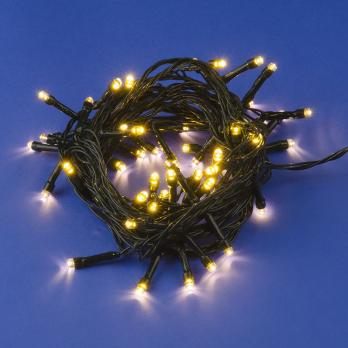 ULD-S0500-050-DGA WARM WHITE IP20 Гирлянда светодиодная. 5м. 50 светодиодов. Теплый белый свет. Провод зеленый. ТМ Uniel