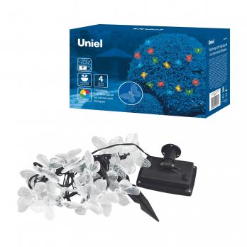 USL-S-129-PT4000 BUTTERFLIES  Садовая гирлянда на солнечной батарее Бабочки. 20 светодиодов. Разноцветный свет. 1xАА Ni-Mh аккумулятор в-к. IP44. TM Uniel.