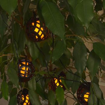 USL-S-120-PM2000 FIRE BALLS Садовая гирлянда на солнечной батарее Огненные шары. 80 светодиодов. Эффект пламени. 1xАА Ni-Mh аккумулятор в-к. IP44. TM Uniel