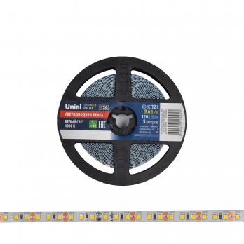 ULS-M13-2835-120LED-m-8mm-IP20-DC12V-9.6W-m-5M-4000K PROFI Гибкая светодиодная лента на самоклеящейся основе. Катушка 5м. в герметичной упаковке. Белый свет4000К. ТМ Uniel.