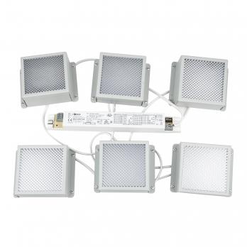 ULP-0808 42W-4000К IP40 GRILYATO WHITE KIT06 Светильники светодиодные потолочные встраиваемые. комплект из 6 штук. Белый свет 4000K. 5208Лм. Для ячеек 86x86мм. Корпус белый. В комплекте с и-п. ТМ Uniel