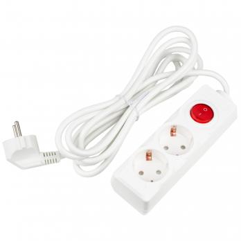 S-GCU2-3B WHITE Удлинитель серии Ultra. шнур 3м.. 2 гнезда. 16A. с-з. Белый. TM Uniel