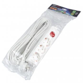 S-GCU3-10B WHITE Удлинитель серии Ultra. шнур 10м.. 3 гнезда. 16A. с-з. Белый. TM Uniel