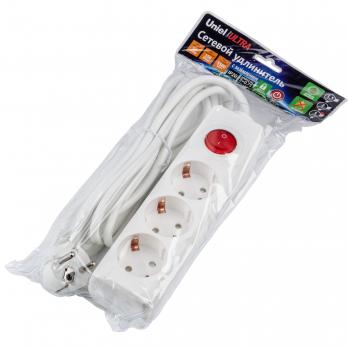 S-GCU3-3B WHITE Удлинитель серии Ultra. шнур 3м.. 3 гнезда. 16A. с-з. Белый. TM Uniel