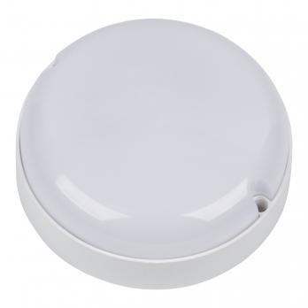 ULW-Q243 12W-6500К-NL SENSOR IP65 WHITE Светильник светодиодный влагозащищенный. с датчиком освещенности и движения. Дежурный-основной режимы. Круг. Дневной свет6500K. Диаметр 135мм. Белый. ТМ Volpe