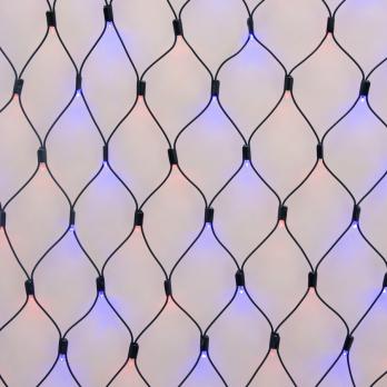 ULD-N2015-288-SBK RED-BLUE IP67 Сетка светодиодная. статическое свечение. 2x1.5м. Соединяемая. 288 светодиодов. Красно-синий свет. Провод черный. TM Uniel.