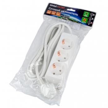 S-GCU3-3 WHITE Удлинитель серии Ultra. шнур 3м.. 3 гнезда. 16A. с-з. Белый. TM Uniel