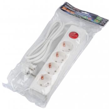 S-GCU4-3B WHITE Удлинитель серии Ultra. шнур 3м.. 4 гнезда. 16A. с-з. Белый. TM Uniel