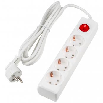 S-GCU4-3B WHITE Удлинитель серии Ultra. шнур 3м.. 4 гнезда. 16A. с-з. Белый. TM Uniel
