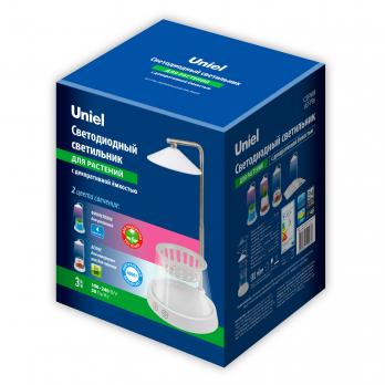 ULT-P36-3W-4000K+SPSB IP40 WHITE Светильник для растений светодиодный. с подставкой и декоративной емкостью. Белый свет4000K + cпектр для рассады и цветения. TM Uniel