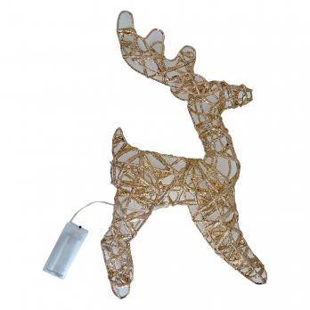 ULD-M2430-030-STB-3AA WARM WHITE IP20 GOLDEN DEER Фигура светодиодная каркасная Золотой олень. на батарейках 3АА не в-к. 24х30см. 30 светодиодов. Теплый белый свет. Провод прозрачный. TM Uniel