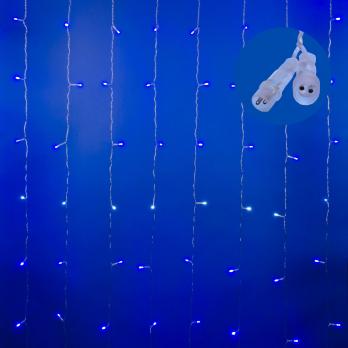 ULD-C3020-240-TTK BLUE-WHITE IP44 Занавес светодиодный с эффектом мерцания. 3х2м. Соединяемый. 240 светодиодов. Белый и синий свет. Провод прозрачный. TM Uniel