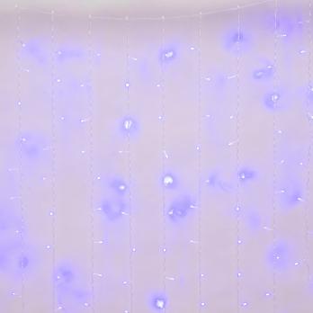 ULD-C3020-240-TTK BLUE IP44 Занавес светодиодный с эффектом мерцания. 3х2м. Соединяемый. 240 светодиодов. Синий свет. Провод прозрачный. TM Uniel