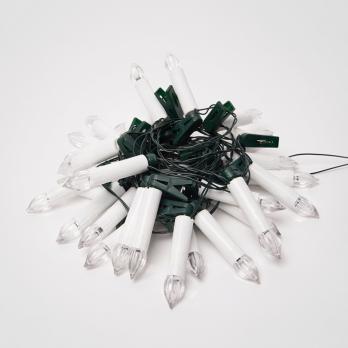 ULD-S0600-030-SGA WARM WHITE IP20 CANDLES Гирлянда светодиодная Свечки. 6м. 30 светодиодов. Теплый белый свет. Постоянное свечение. Провод зеленый. ТМ Uniel