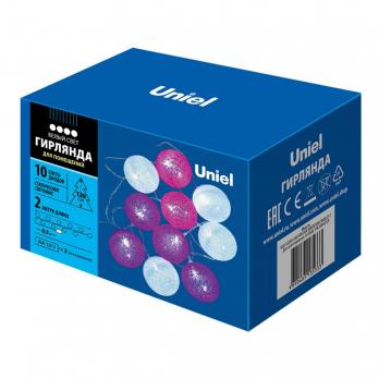 ULD-S0200-010-STB-2AA WHITE IP20 TANGLES-1 Гирлянда светодиодная Клубки. на батарейках 2AA не в-к. 2м. 10 светодиодов. Белый свет. Провод прозрачный. TM Uniel