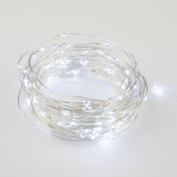 ULD-S1000-100-SCB-3AA WHITE IP20 DEW Гирлянда светодиодная на батарейках 3AA не в-к. Роса. 10м. 100 светодиодов. Белый свет. Провод медный. TM Uniel