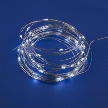 ULD-S0500-050-SCB-2AA WHITE IP20 DEW Гирлянда светодиодная на батарейках 2AA не в-к. Роса. 5м. 50 светодиодов. Белый свет. Провод медный. TM Uniel