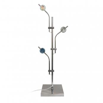 ULM-T640 3x2W-3000K CHROME MULTICOLOR Торшер напольный светодиодный. c регулировкой наклона. с линзами. Сменные светофильтры в-к. Механический выключатель. Металл. Хром. ТМ Uniel