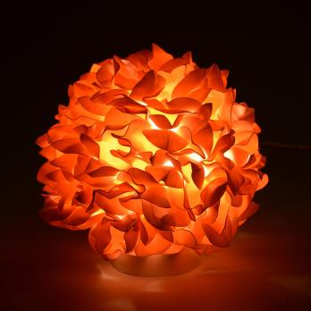 ULW-R07 T-3000K-150C-A Гортензия Белый-Пудровый Светильник светодиодный со сменной лампойв-к. E27. теплый белый свет 3000K. Плафон D150мм. прозрачный. Белое основание. TM Uniel