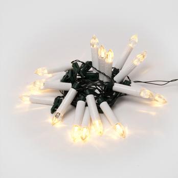 ULD-S0400-020-SGA WARM WHITE IP20 CANDLES Гирлянда светодиодная Свечки. 4м. 20 светодиодов. Теплый белый свет. Постоянное свечение. Провод зеленый. ТМ Uniel