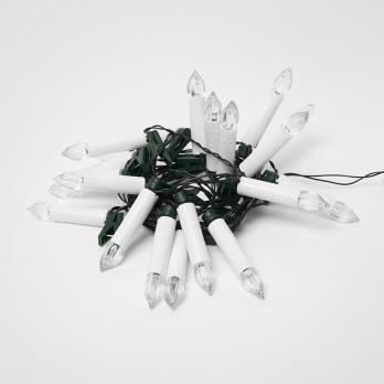ULD-S0400-020-SGA WARM WHITE IP20 CANDLES Гирлянда светодиодная Свечки. 4м. 20 светодиодов. Теплый белый свет. Постоянное свечение. Провод зеленый. ТМ Uniel