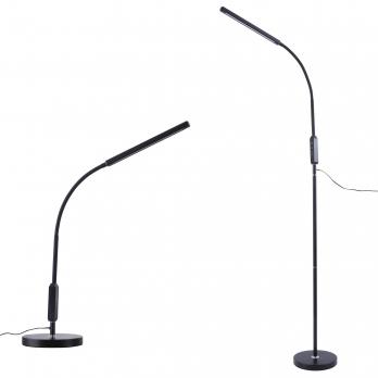 ULM-T619 10W-3000-6500K-DIM BLACK Торшер напольный светодиодный. 10W. с регулировкой наклона. Сенсорный выключатель. Диммер. Черный. ТМ Uniel