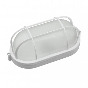 ULW-K24B 12W-6000K IP54 WHITE Светильник светодиодный влагозащищенный. Овал с решеткой. Дневной белый свет 6000K. 1200Лм. 210Х105х85 мм. Корпус белый. ТМ Uniel.