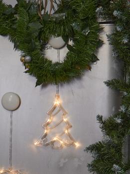 ULD-H1620-010-STA-3AAA WARM WHITE IP20 XMAS TREE Фигура светодиодная Ёлочка на батарейках 3AAA не в-к. 18х19см. Подвесная. 10 светодиодов. Теплый белый свет.  Провод прозрачный. TM Uniel