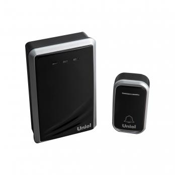 UDB-017W-R1T1-38S-150M-BL-SL Звонок беспроводной. Радиус действия 150м. Черный с серебристым. ТМ Uniel