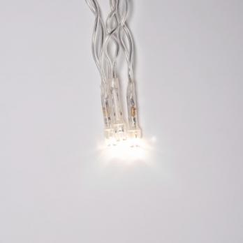 ULD-B6007-200-STK WARM WHITE IP44 Бахрома светодиодная со статическим свечением. 6м. Соединяемая. 200 светодиодов. Теплый белый свет.  Провод прозрачный. ТМ Uniel